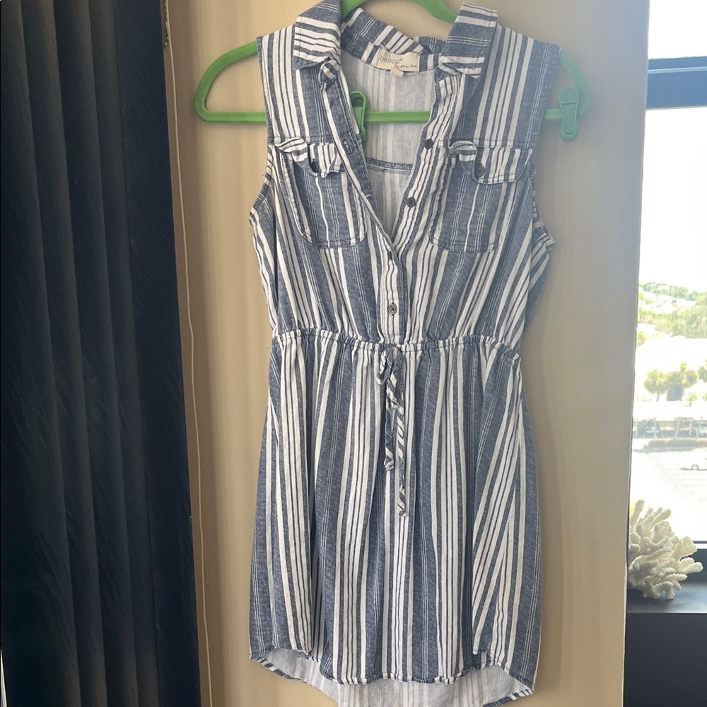 BeBop Blue and White Striped Dress